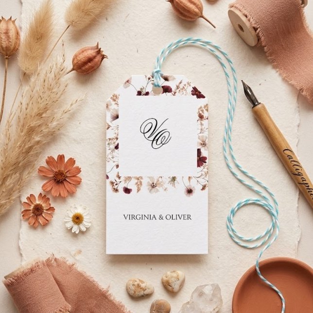 Herbst-Wildblumen-Blumenhochzeit  Geschenkanhänger (Von Creator hochgeladen)