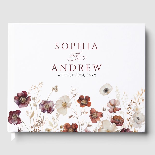 Herbst-Wildblumen-Hochzeit Gästebuch (Vorderseite)