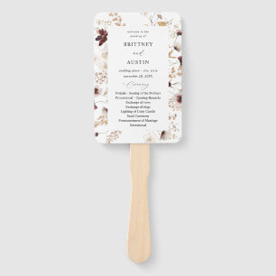 Herbst-Wildblumen-Hochzeitsprogramm Fächer