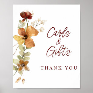 Herbst-Wildblumen-Karten-Geschenke Hochzeitplakat Poster
