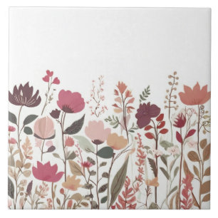 Herbst Wildblumen Rosa Orange Herbstflorale Blume Fliese