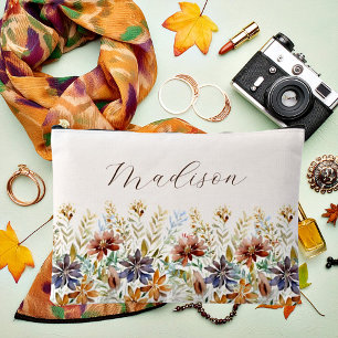 Herbst-Wildblumenrabatte personalisiert Zubehörtasche