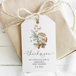 Herbst-Wildpilz-Baby-Party-Dankeschön-Anhänger Geschenkanhänger