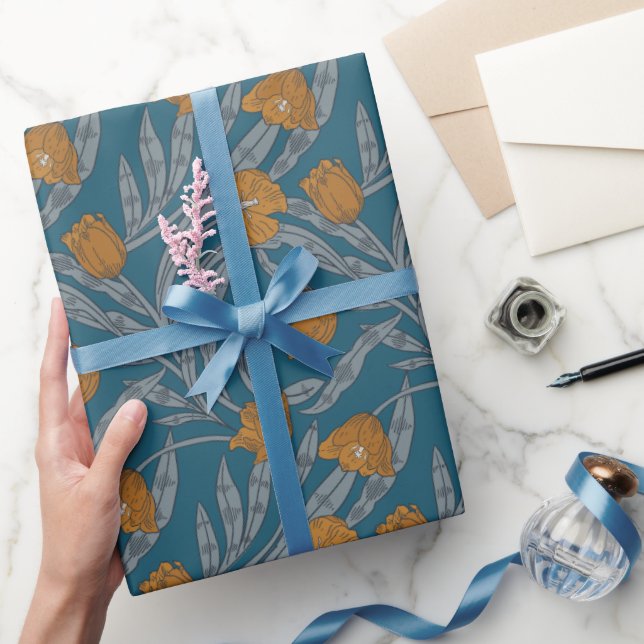 Herbst-William-Morris-Stil-Muster Geschenkpapier (Schenken)