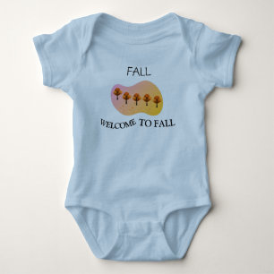 Herbst Willkommen zum Herbst Baby Hellblau Strampler