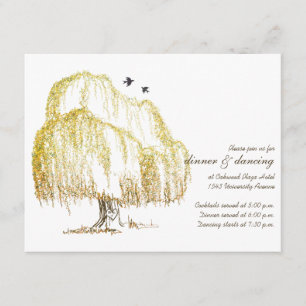 Herbst-Willow-Tree-Hochzeitkarte Begleitkarte