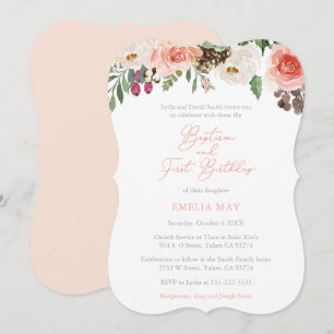 Herbst Winter Girl Taufe 1. Geburtstag Party Einladung