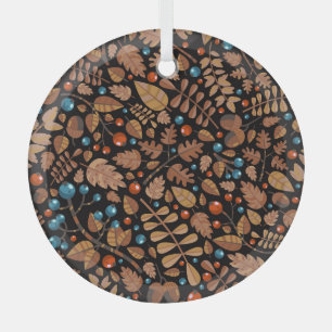 Herbst Winter Pflanze: Vintages Muster Ornament Aus Glas
