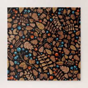 Herbst Winter Pflanze: Vintages Muster Puzzle