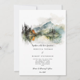 Herbst Winter rustikale Hochzeit Einladung