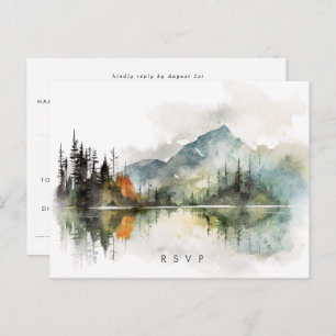Herbst Winter rustikale Waldhochzeit rsvp Postkart Postkarte