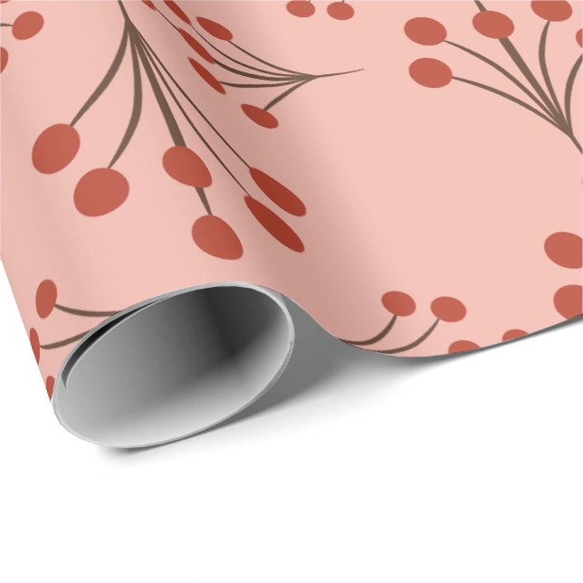 Herbst Winterberry Art Déco Geschenkpapier (Rolleneckpunkt)