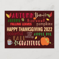Herbst WordArt Happy Thanksgiving 2022 Braun