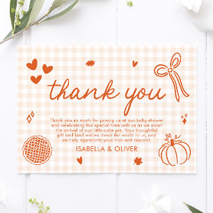 Herbst-Wunderland: A Little Cutie Pie Baby Shower Dankeskarte