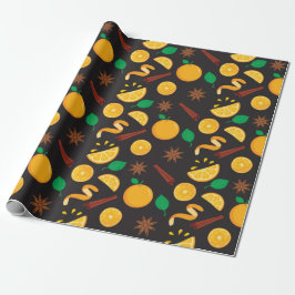 Herbst Zimt Sticks und Orangen Nahtloser Herbst Geschenkpapier
