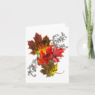 Herbst-Zitat Glücklicher Herbst euch allen  Karte