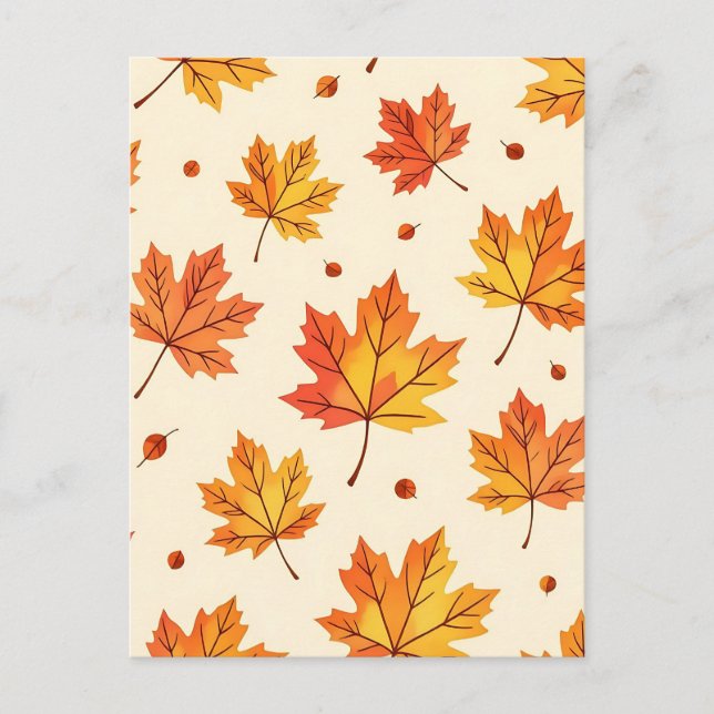 Herbstahornblätter-Fallmuster Postkarte (Vorderseite)