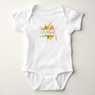 Herbstahornblätter mit individuellem Text Baby Strampler