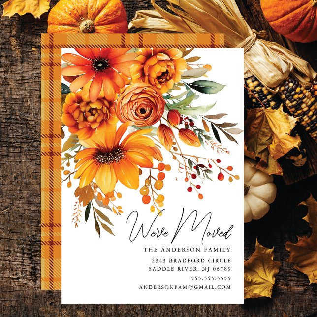 Herbstankündigung Blume Bouquet-Bewegung Einladung (Von Creator hochgeladen)