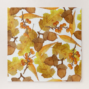 Herbstanzeigen: Design des Aquarellfarben-Erntedan Puzzle