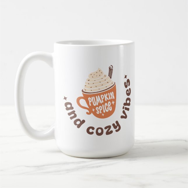 Herbstästhetik  Kürbisgewürz und gemütliche Atmosp Kaffeetasse (Links)