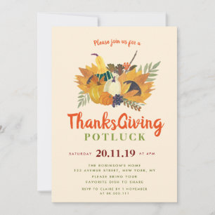 Herbstausbreitung Erntedank potluck Einladung