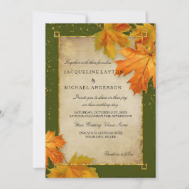 Herbstausfall Blätter Elegante Hochzeit Einladung
