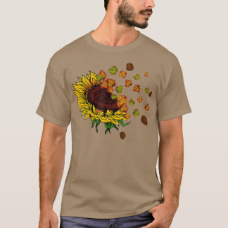 Herbstausgang Sprichwort Sonnenblumengeschenke Fl T-Shirt