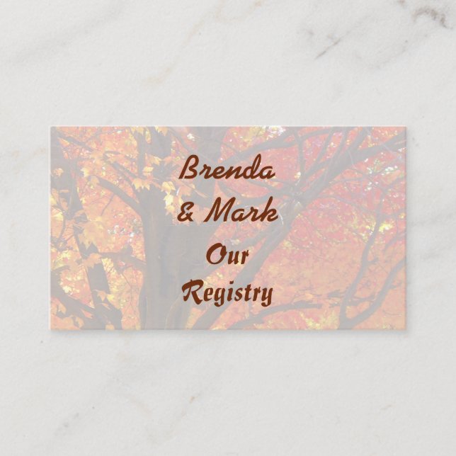 Herbstausgänge der Orange & Yellow Registrierungsk Begleitkarte (Vorderseite)