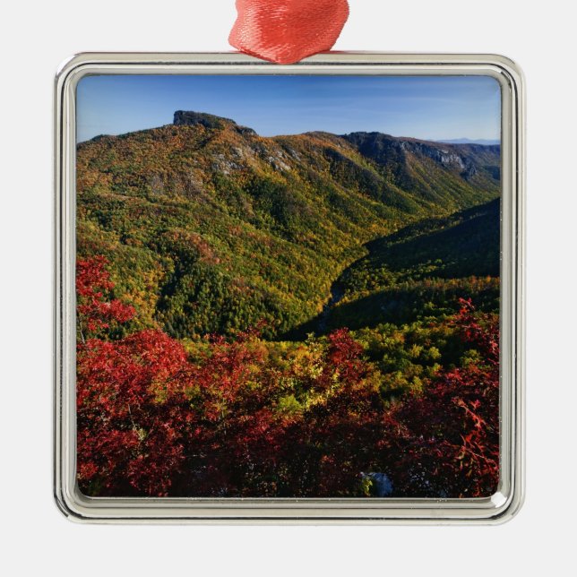 Herbstaussicht der Linville Schlucht oft als die Silbernes Ornament (Vorne)