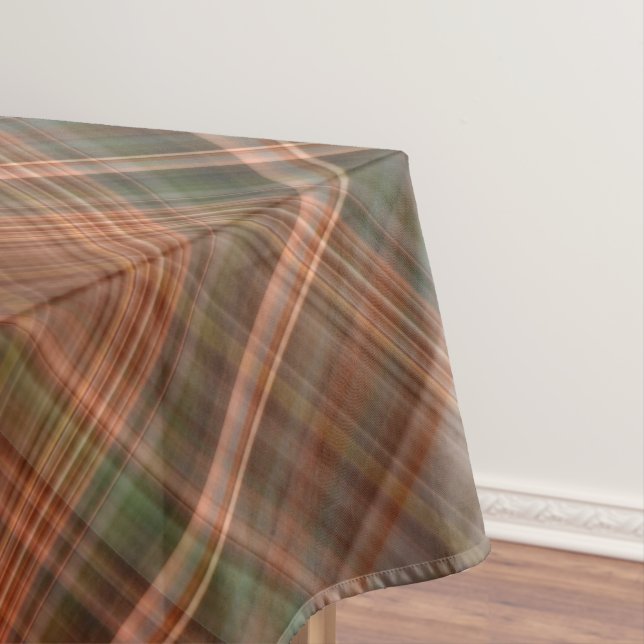 Herbstbaldzypresse Orange, Rot und Grün Kariert Tischdecke (Beispiel)