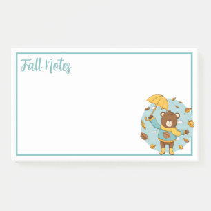 Herbstbär hinterlässt Post-it-Notizen Post-it Klebezettel