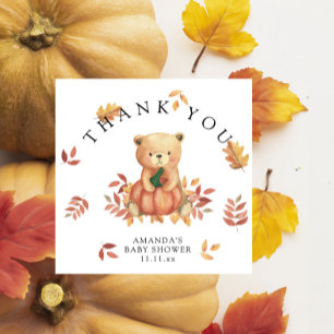 Herbstbär mit Kürbis - danke