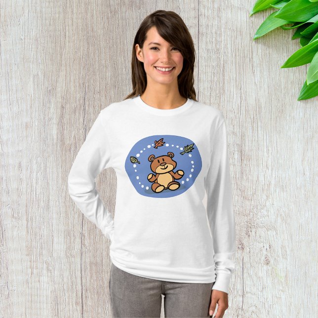 Herbstbär mit sinkenden Blätter T-Shirt (Von Creator hochgeladen)