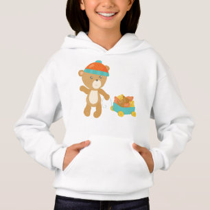 Herbstbär, Niedlicher Bär, Bär mit Hut, Blätter Hoodie
