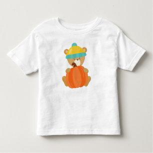 Herbstbär, Niedlicher Bär, Bär mit Hut, Pumpkin Kleinkind T-shirt
