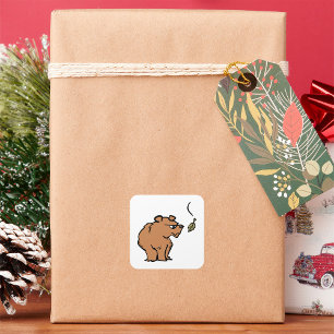 Herbstbär Quadratischer Aufkleber