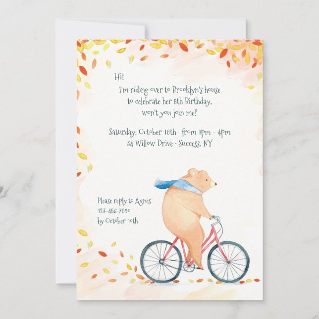 Herbstbären-Einladung Einladung (Vorderseite)