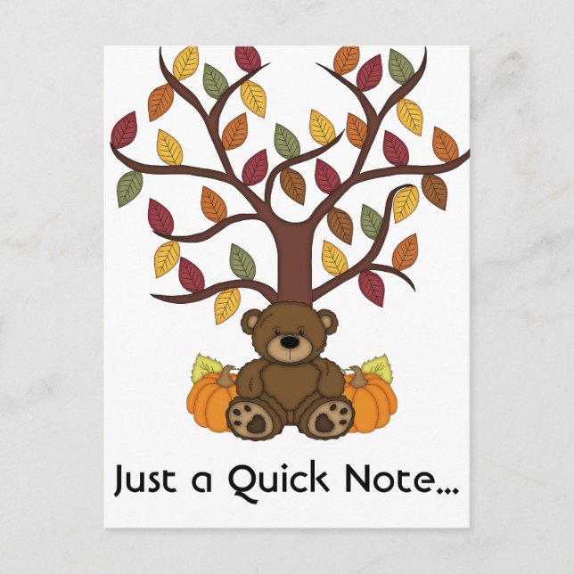 Herbstbärendesign Postkarte (Vorderseite)