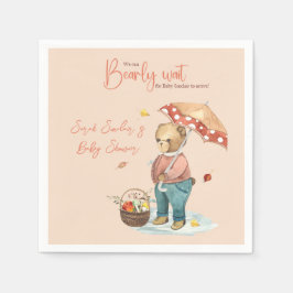 Herbstbärendusche Papierserviette, Cocktail Serviette