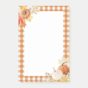Herbstbauernhaus Rustic Kariert Orange Buffalo Kar Post-it Klebezettel