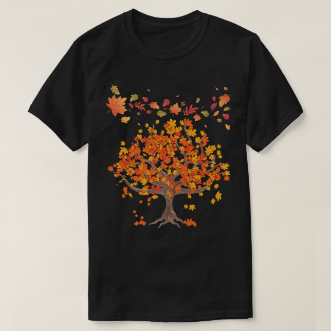 Herbstbaum Blätter Naturwald Fall T-Shirt (Design vorne)