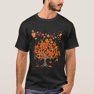 Herbstbaum Blätter Naturwald Fall T-Shirt