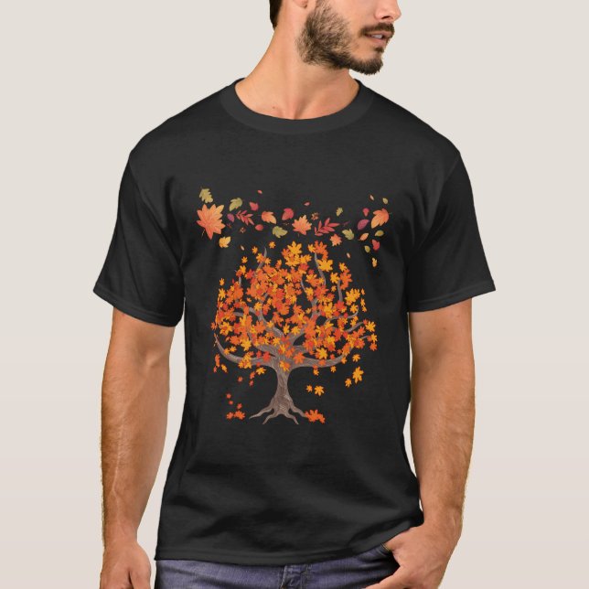 Herbstbaum Blätter Naturwald Fall T-Shirt (Vorderseite)