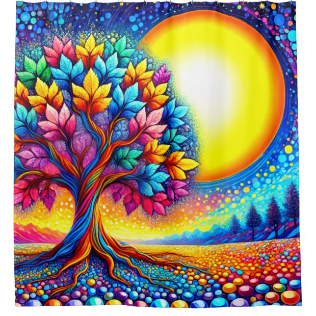 Herbstbaum Duschvorhang (Vorderseite)