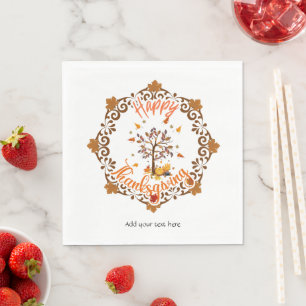 Herbstbaum Mandala Fall Foliage & Erntedank Serviette