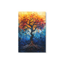 Herbstbaum-Mosaik-Geometrie-Glanz-Kunst