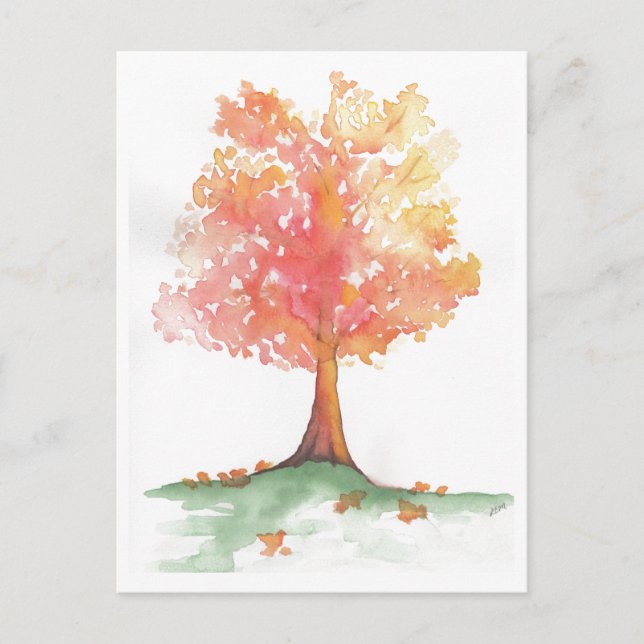 Herbstbaum Postkarte (Vorderseite)
