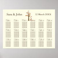 Herbstbaum Rustikale Hochzeitssattelkarte