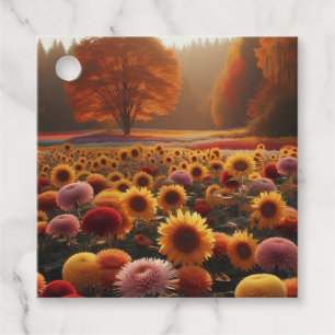 Herbstbäume/Feld mit Mäuse Geschenkanhänger